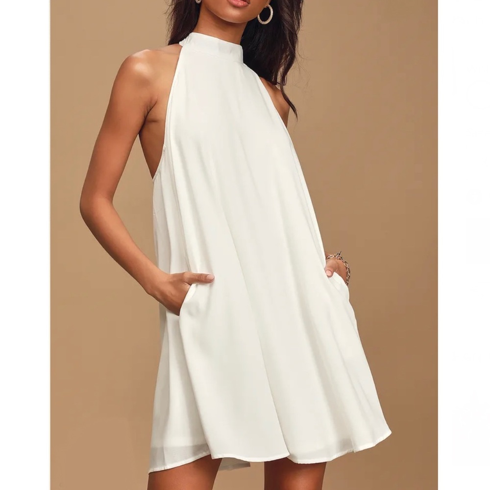 Lulu’s 3XL Love of Mine White Halter Swing Mini Dress Formal Dance Wedding